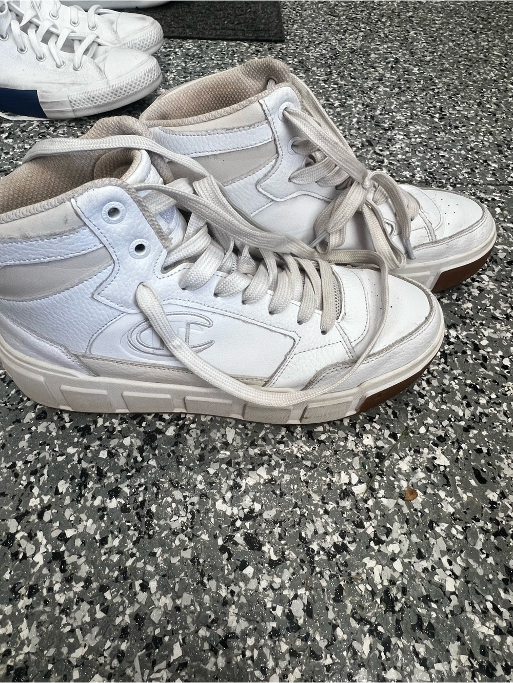 Champion Men's Drome Ventor Hi Casual Sneakers White Size 8M Retro High Top